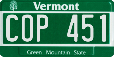 VT license plate COP451