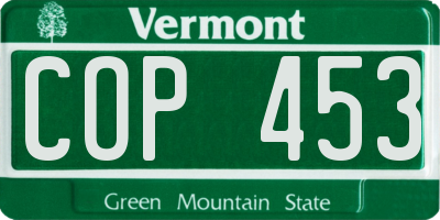 VT license plate COP453
