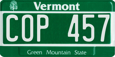 VT license plate COP457