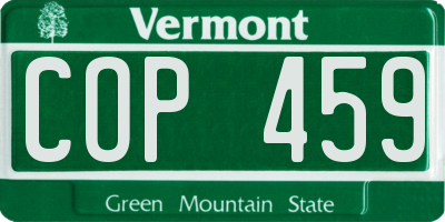 VT license plate COP459