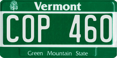 VT license plate COP460