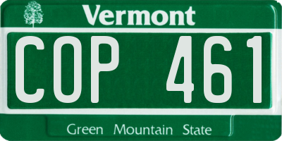 VT license plate COP461