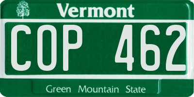 VT license plate COP462