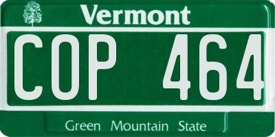 VT license plate COP464