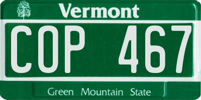 VT license plate COP467