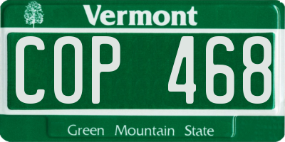 VT license plate COP468