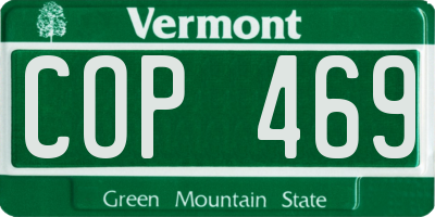 VT license plate COP469