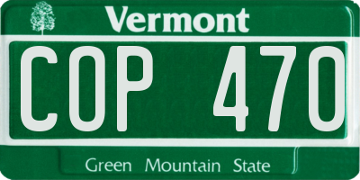 VT license plate COP470