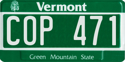 VT license plate COP471