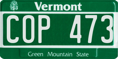 VT license plate COP473