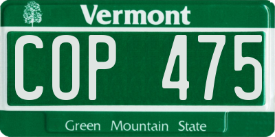 VT license plate COP475