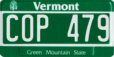 VT license plate COP479