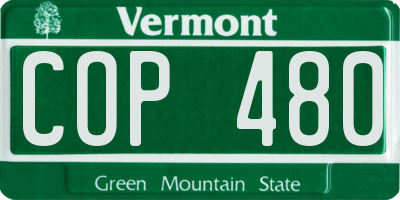 VT license plate COP480