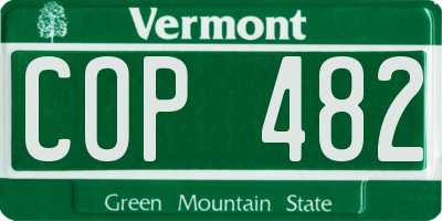 VT license plate COP482