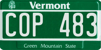 VT license plate COP483