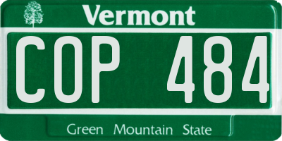 VT license plate COP484