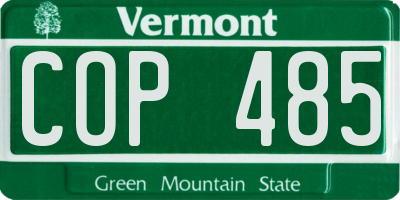 VT license plate COP485