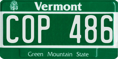 VT license plate COP486