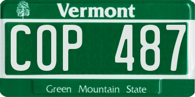 VT license plate COP487