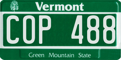 VT license plate COP488