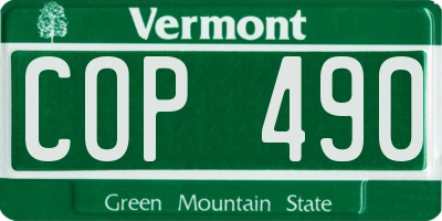 VT license plate COP490