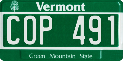 VT license plate COP491
