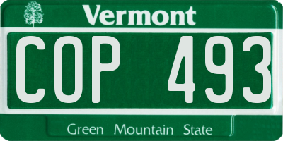 VT license plate COP493