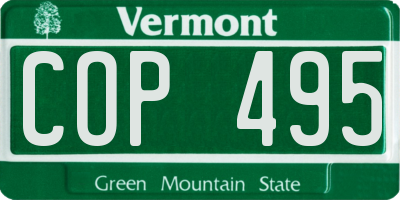 VT license plate COP495
