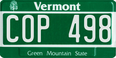VT license plate COP498