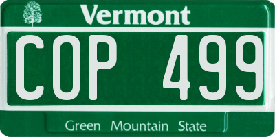 VT license plate COP499