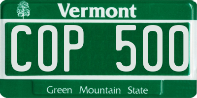 VT license plate COP500
