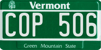 VT license plate COP506