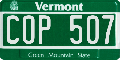 VT license plate COP507