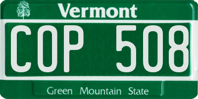 VT license plate COP508