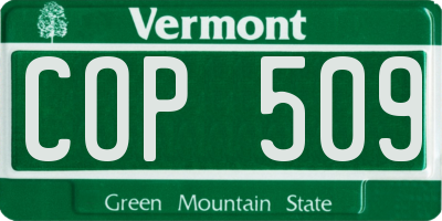 VT license plate COP509