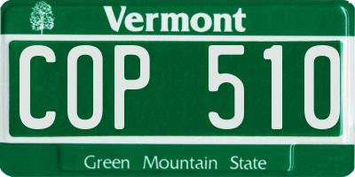VT license plate COP510
