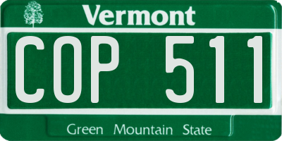 VT license plate COP511