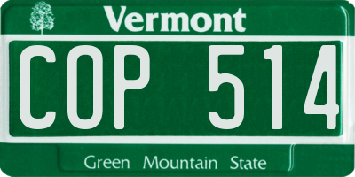 VT license plate COP514