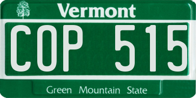 VT license plate COP515