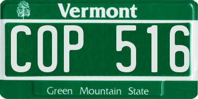 VT license plate COP516