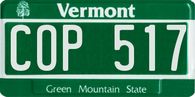 VT license plate COP517