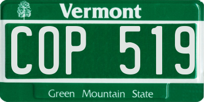 VT license plate COP519