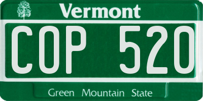 VT license plate COP520