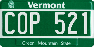 VT license plate COP521