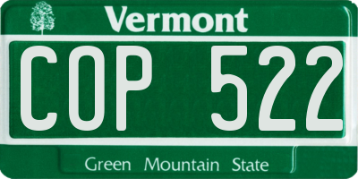 VT license plate COP522