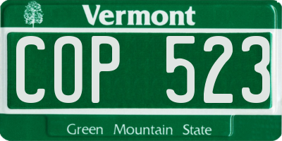 VT license plate COP523