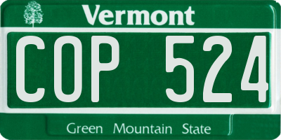 VT license plate COP524