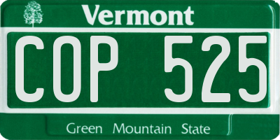 VT license plate COP525