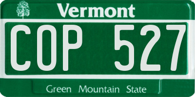 VT license plate COP527