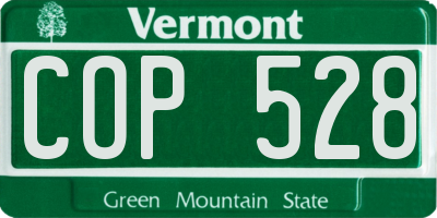 VT license plate COP528